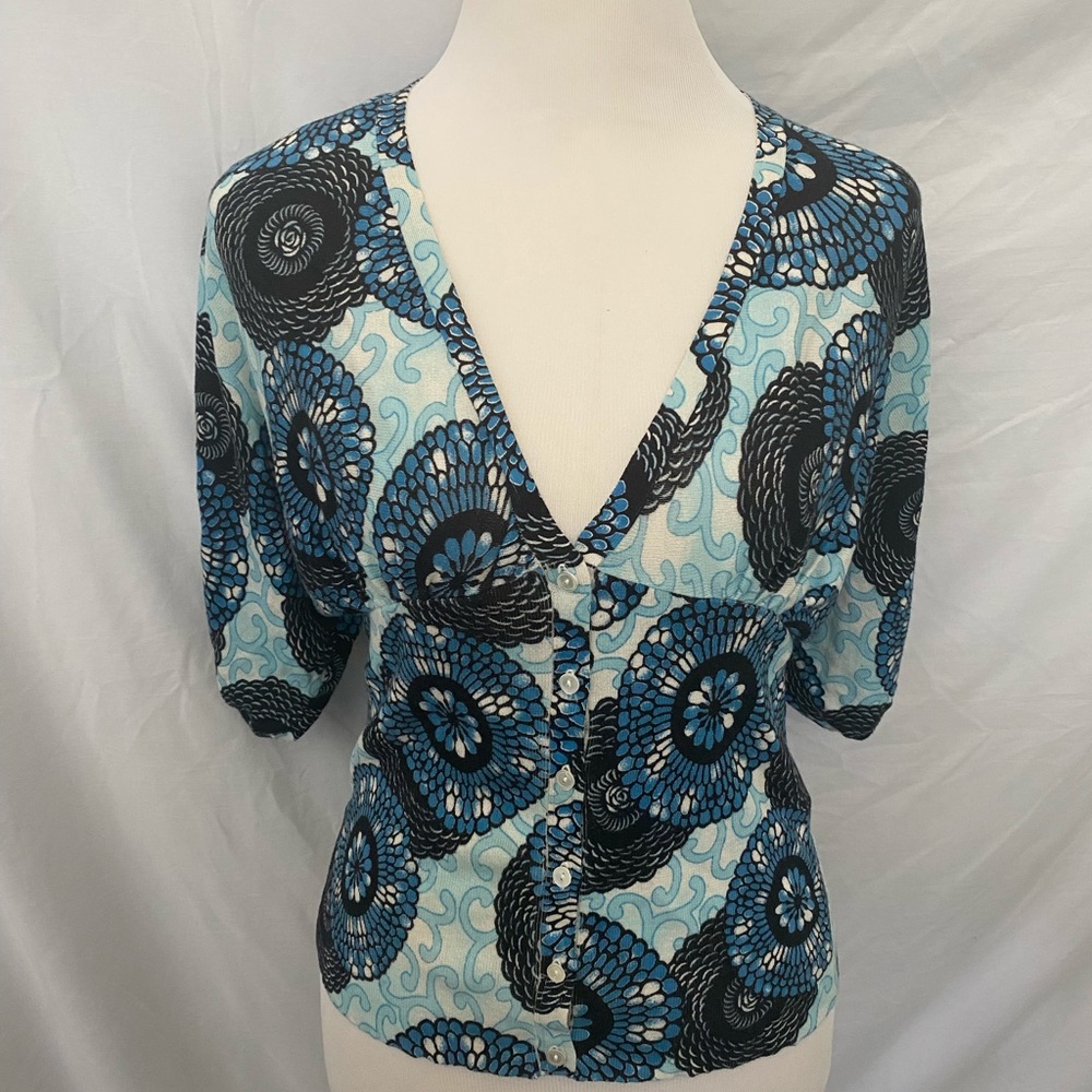 Lucky Brand blue floral sweater